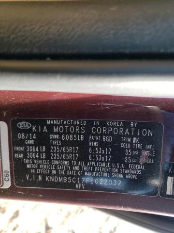 2015 KIA SEDONA LX KNDMB5C17F6022032