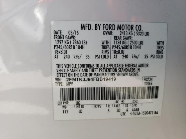 2015 FORD EDGE SEL 2FMTK3J94FBB19419