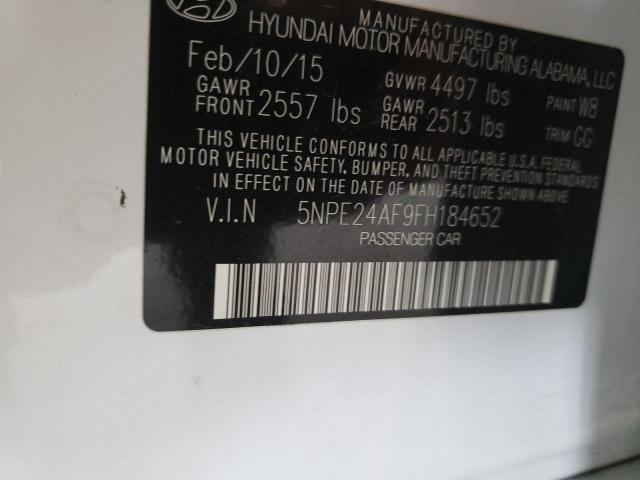 2015 HYUNDAI SONATA SE 5NPE24AF9FH184652