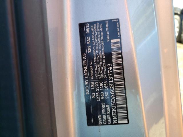 2016 SMART FORTWO WMEFJ5DA6GK137743