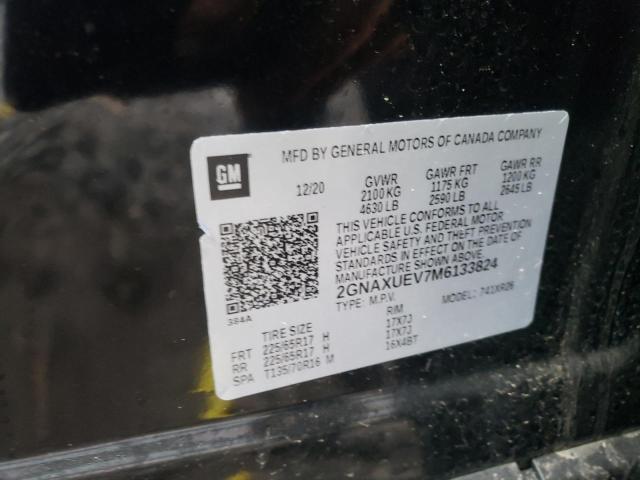 2GNAXUEV7M6133824 Chevrolet Equinox Lt 2021. Фото: 9
