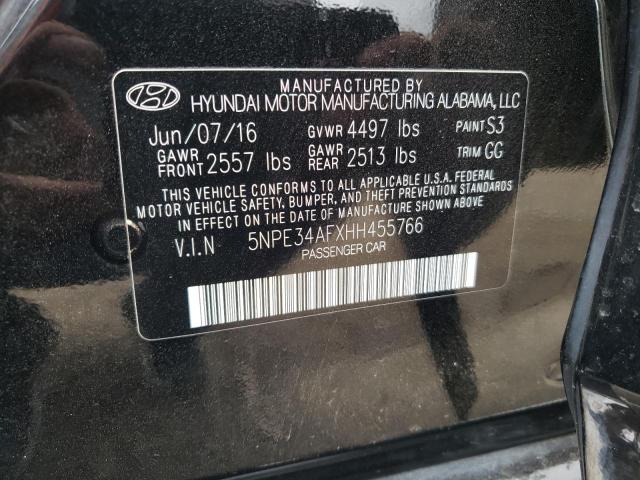 2017 HYUNDAI SONATA SPO 5NPE34AFXHH455766