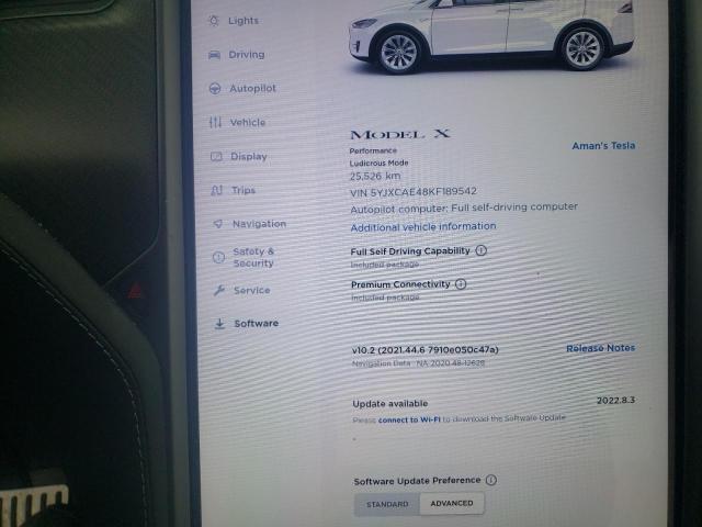 2019 TESLA MODEL X 5YJXCAE48KF189542