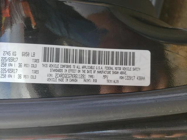 2019 DODGE GRAND CARA 2C4RDGEG7KR611291