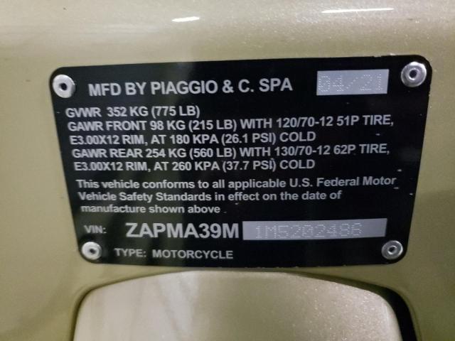 2021 VESPA GTS 300 SU ZAPMA39M1M5202486