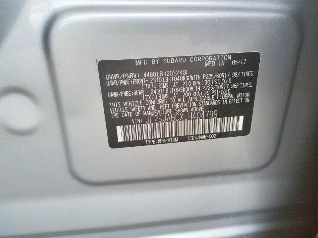 2018 SUBARU FORESTER 2 JF2SJABCXJH404799