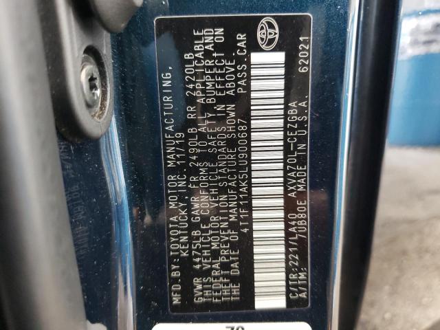 2020 TOYOTA CAMRY XLE 4T1F11AK5LU900687