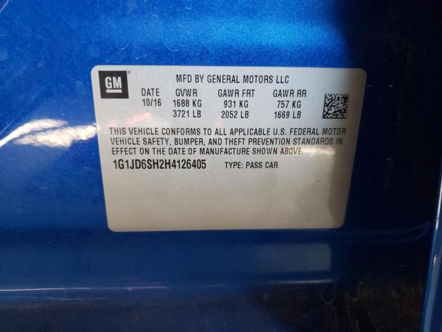 2017 CHEVROLET SONIC LT 1G1JD6SH2H4126405