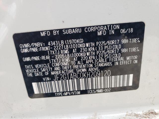 2019 SUBARU CROSSTREK JF2GTABC0KH209120