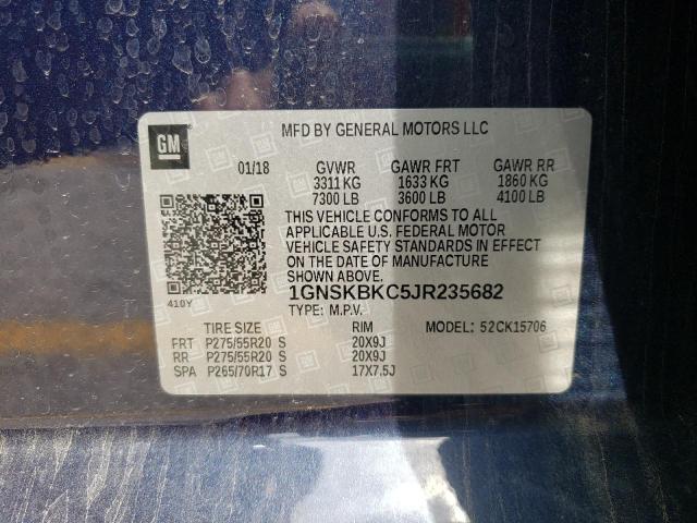 2018 CHEVROLET TAHOE K150 1GNSKBKC5JR235682