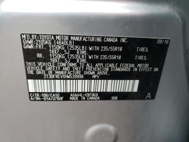 2017 TOYOTA RAV4 LIMIT 2T3DFREVXHW539998