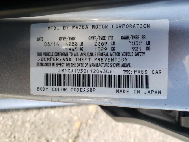 2015 MAZDA 6 TOURING JM1GJ1V50F1204306