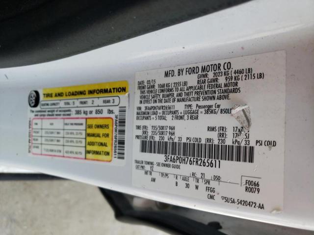 2015 FORD FUSION SE 3FA6P0H76FR265611
