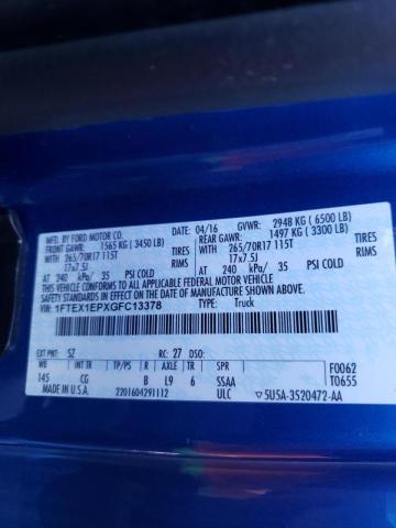2016 FORD F150 SUPER 1FTEX1EPXGFC13378
