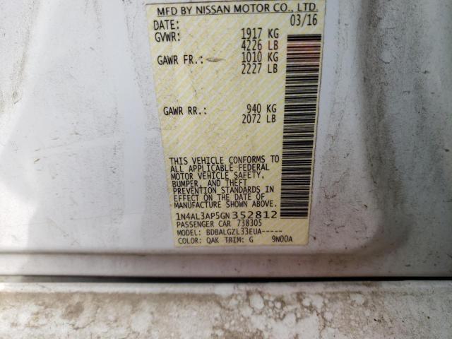 2016 NISSAN ALTIMA 2.5 1N4AL3AP5GN352812