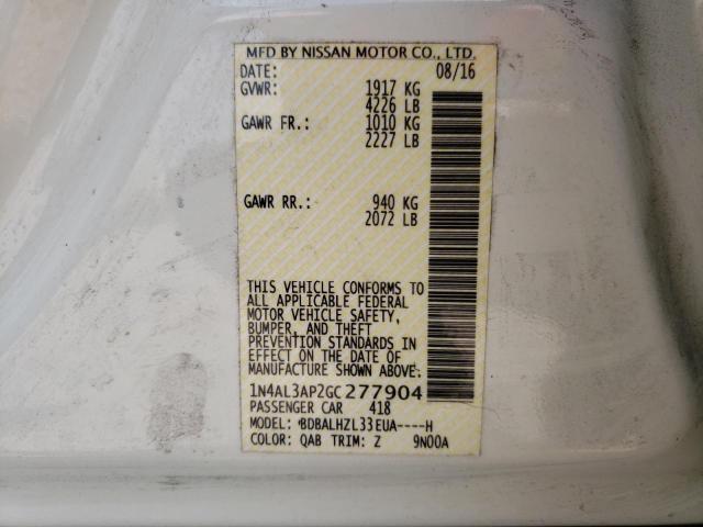 2016 NISSAN ALTIMA 2.5 1N4AL3AP2GC277904