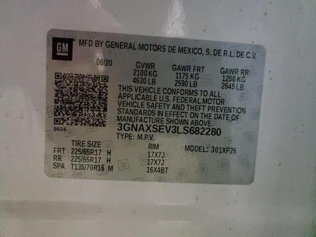 2020 CHEVROLET EQUINOX LS 3GNAXSEV3LS682280