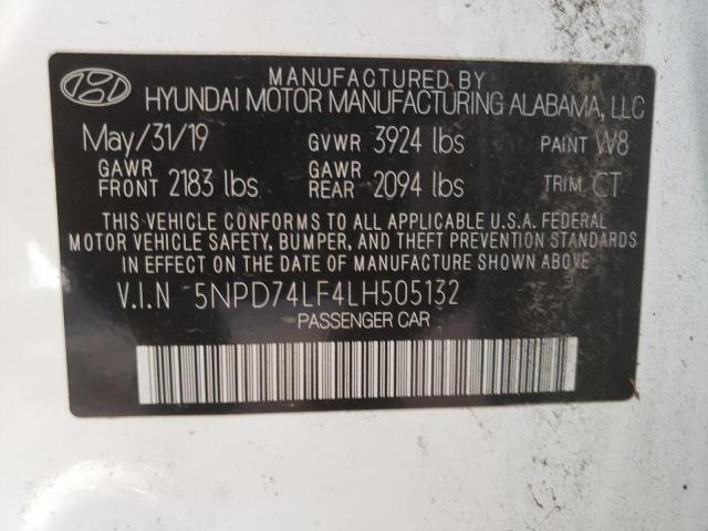 2020 HYUNDAI ELANTRA SE 5NPD74LF4LH505132