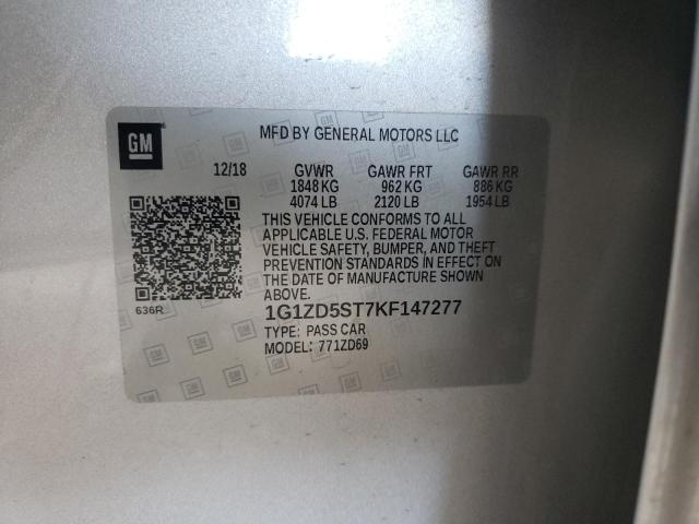 2019 CHEVROLET MALIBU 1G1ZD5ST7KF147277