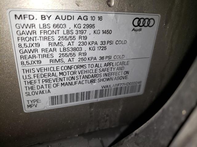 2017 AUDI Q7 PREMIUM WA1LABF77HD033246