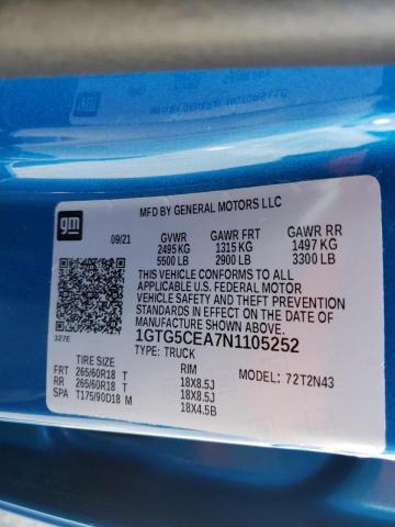 2022 GMC CANYON ELE 1GTG5CEA7N1105252