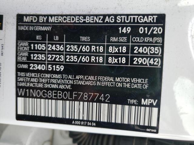 2020 MERCEDES-BENZ GLC 300 4M W1N0G8EB0LF787742