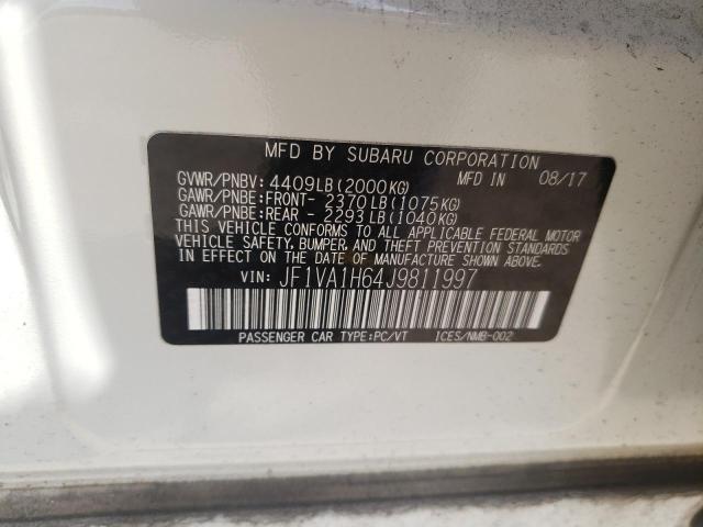 2018 SUBARU WRX LIMITE JF1VA1H64J9811997