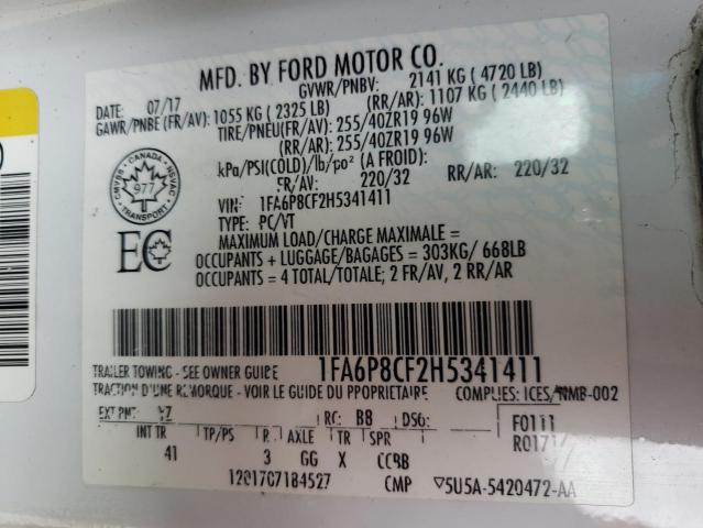 2017 FORD MUSTANG GT 1FA6P8CF2H5341411