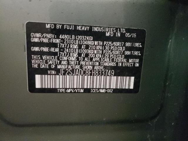 2015 SUBARU FORESTER 2 JF2SJADC8FH833749