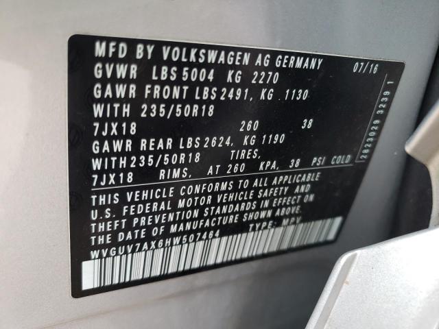 2017 VOLKSWAGEN TIGUAN SPO WVGUV7AX6HW507464