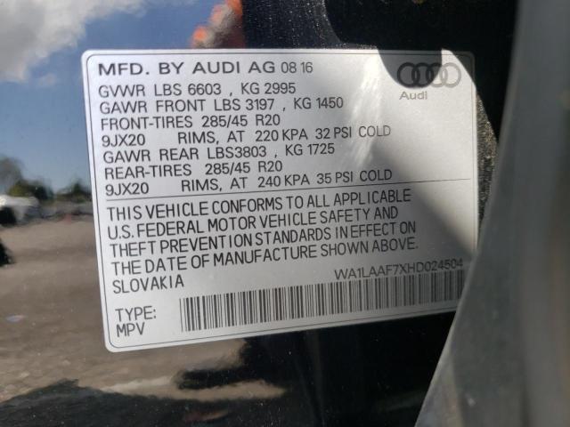 2017 AUDI Q7 PREMIUM WA1LAAF7XHD024504