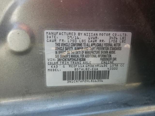 2017 NISSAN VERSA S 3N1CN7AP2HL816356