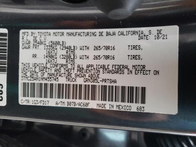 2022 TOYOTA TACOMA DOU 3TMCZ5AN1NM455745