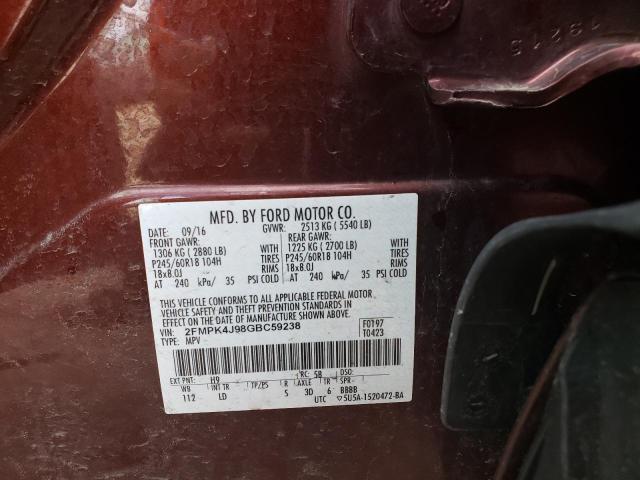 2016 FORD EDGE SEL 2FMPK4J98GBC59238
