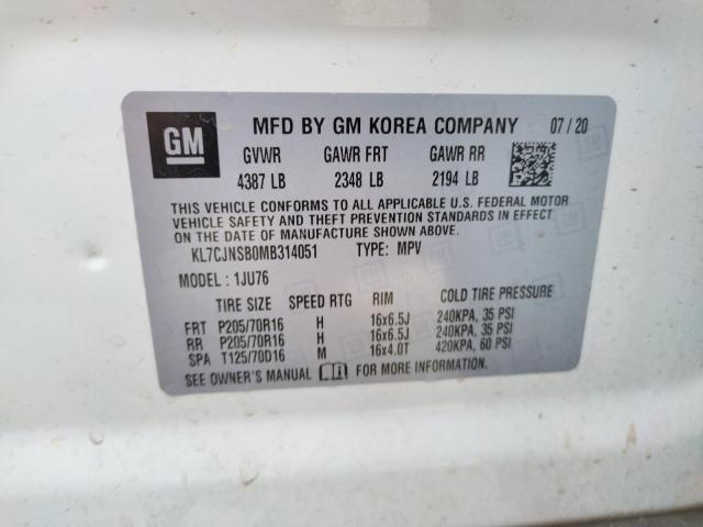 2021 CHEVROLET TRAX LS KL7CJNSB0MB314051