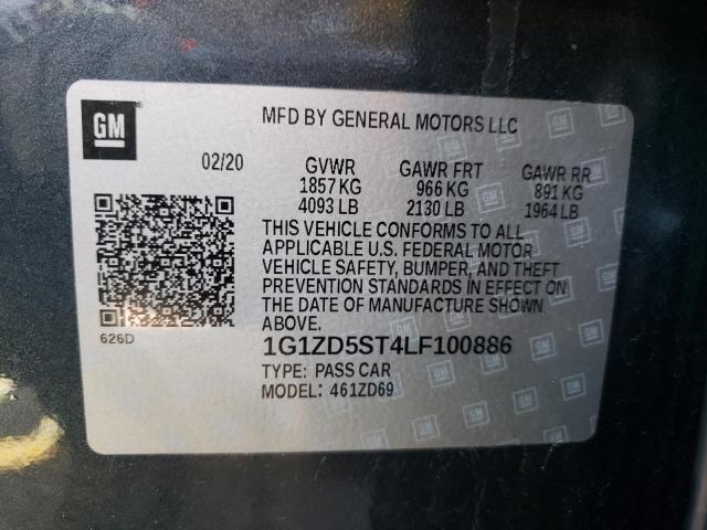 2020 CHEVROLET MALIBU LT 1G1ZD5ST4LF100886