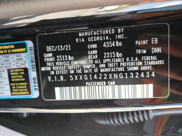 2022 KIA K5 LXS 5XXG14J2XNG132434