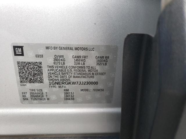2018 CHEVROLET TRAVERSE L 1GNERGKW7JJ230000