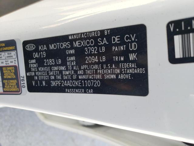 2019 KIA FORTE FE 3KPF24AD2KE110720