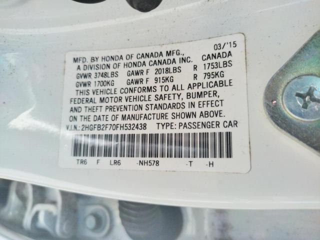 2015 HONDA CIVIC SE 2HGFB2F70FH532438