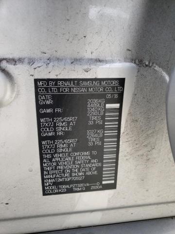 2016 NISSAN ROGUE S KNMAT2MT1GP705127