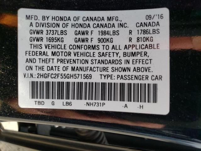 2016 HONDA CIVIC LX 2HGFC2F55GH571569
