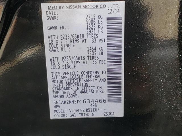 2015 NISSAN PATHFINDER 5N1AR2MN5FC634466
