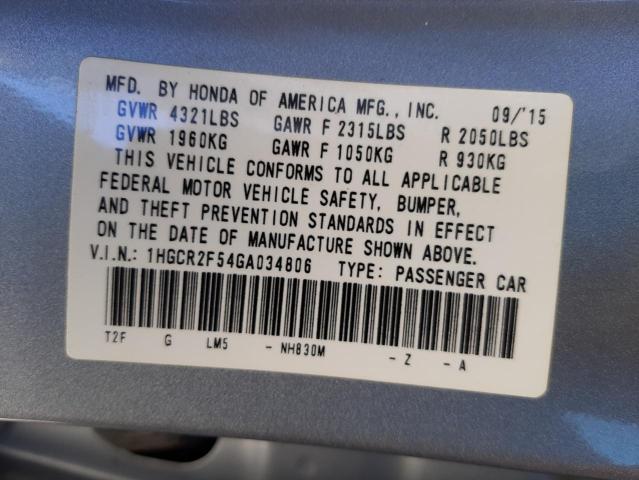 2016 HONDA ACCORD SPO 1HGCR2F54GA034806