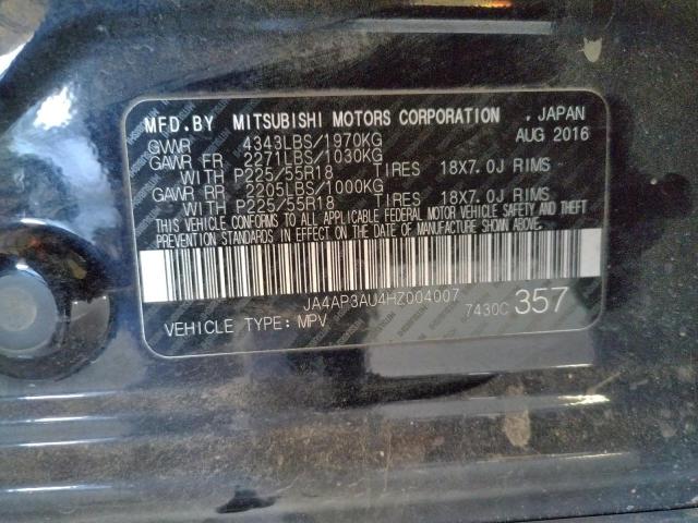 2017 MITSUBISHI OUTLANDER JA4AP3AU4HZ004007