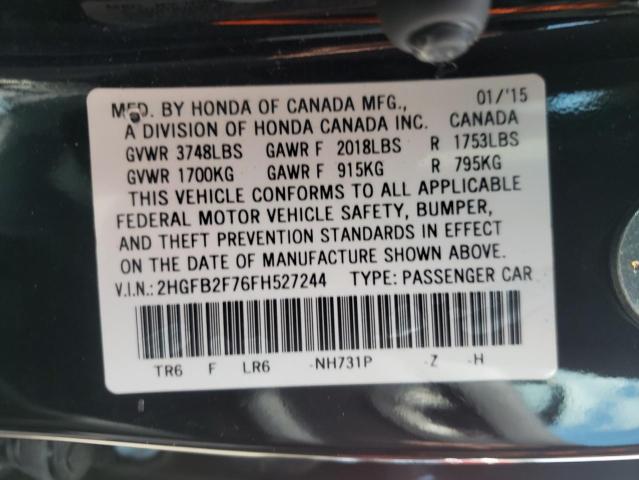 2015 HONDA CIVIC SE 2HGFB2F76FH527244