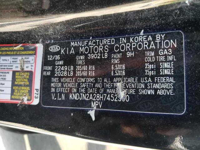 2017 KIA SOUL KNDJN2A28H7452590