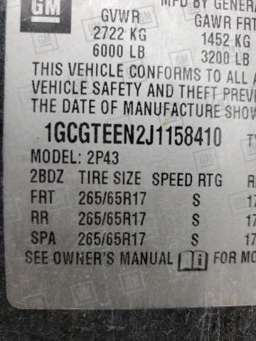 2018 CHEVROLET COLORADO Z 1GCGTEEN2J1158410