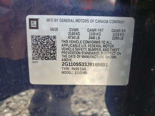 2018 CHEVROLET IMPALA LT 2G1105S33J9169891