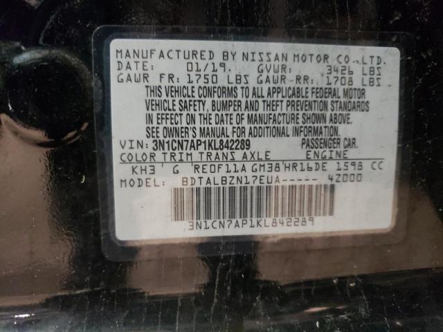 2019 NISSAN VERSA S 3N1CN7AP1KL842289